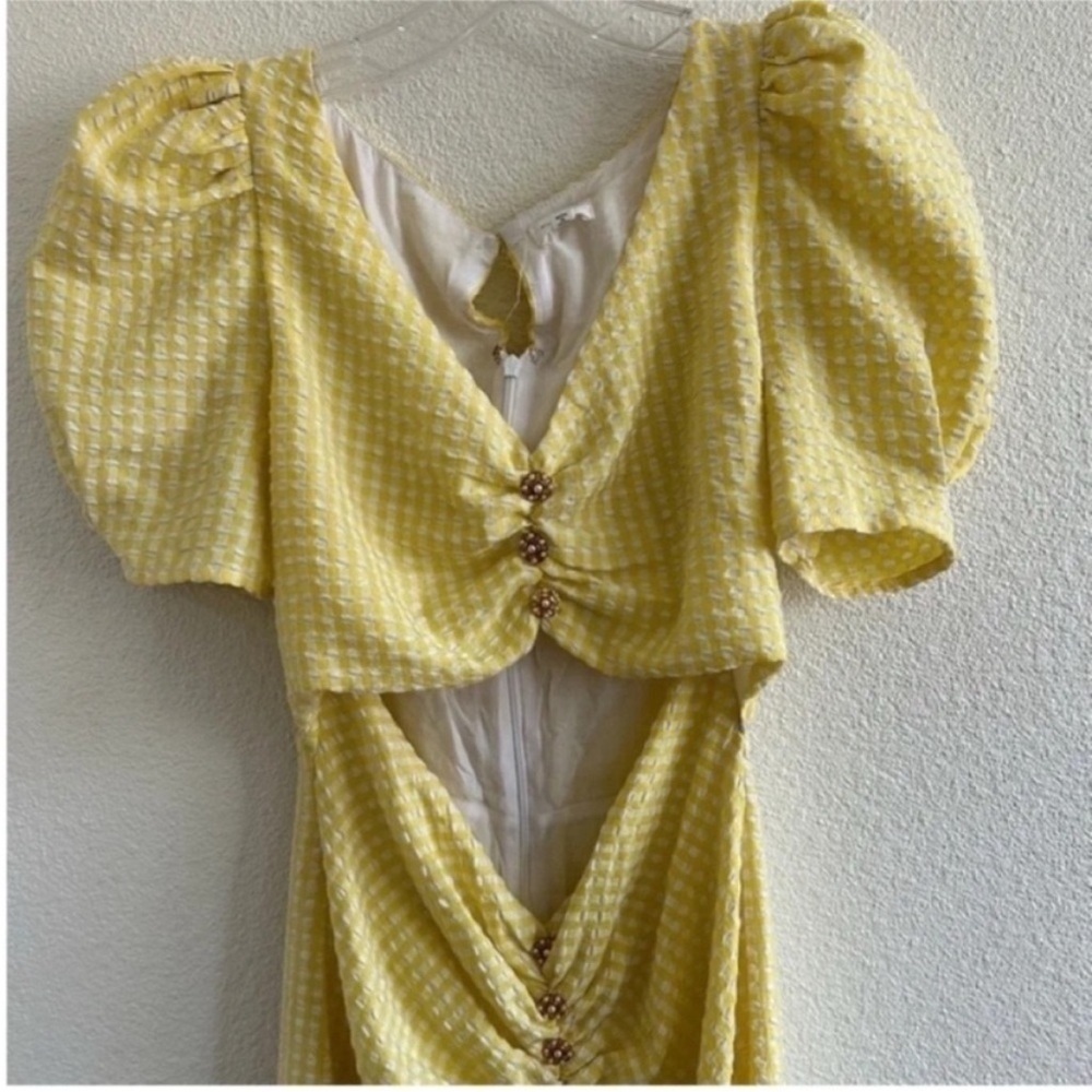 Song Of Style Lena Cut Out Midi Dress Yellow - Picture 6 of 9